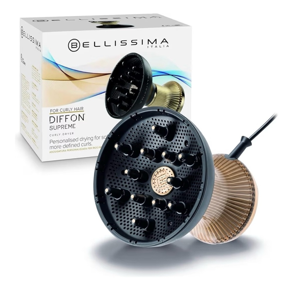 Bellissima Diffon Supreme Curly Hair Dryer - Black and Gold